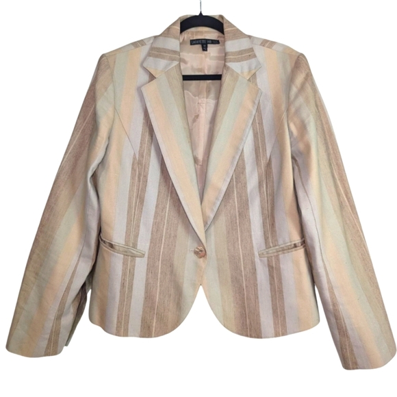 Lafayette Silk And Linen Striped Women's Blazer - Picture 1 of 8